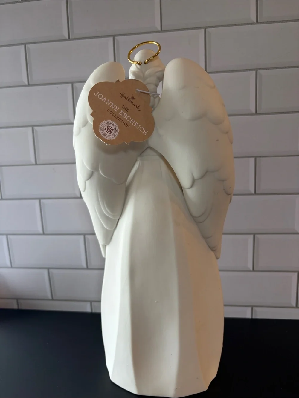Hallmark White and Gold Ceramic Angel Nativity Lantern